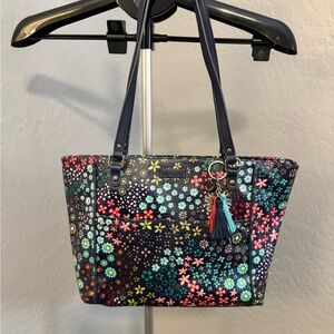 Sakroots Artist Circle Floral Tote Bag w/ Tassel Charm